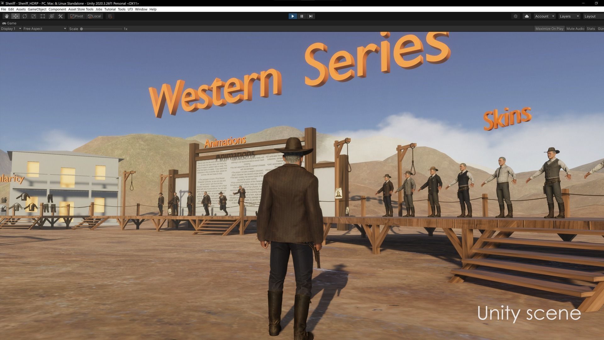 Sheriff  Western Wild West Adventure Survival Shooter Character Low-poly 3D model_21