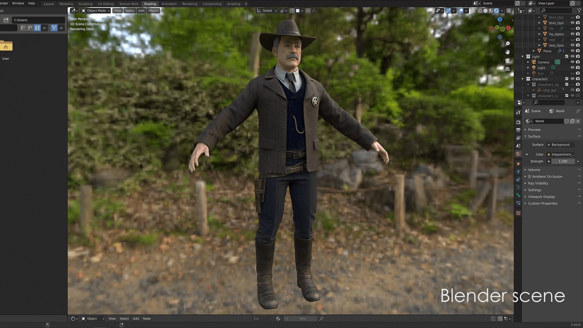 Sheriff  Western Wild West Adventure Survival Shooter Character Low-poly 3D model_24