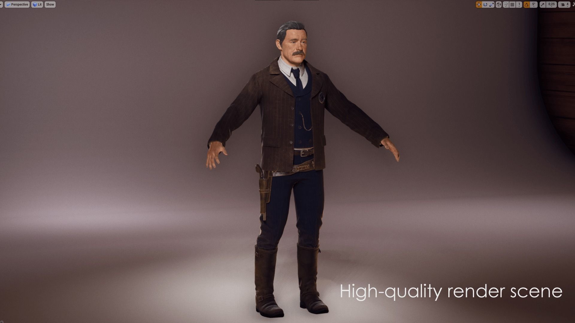 Sheriff  Western Wild West Adventure Survival Shooter Character Low-poly 3D model_20