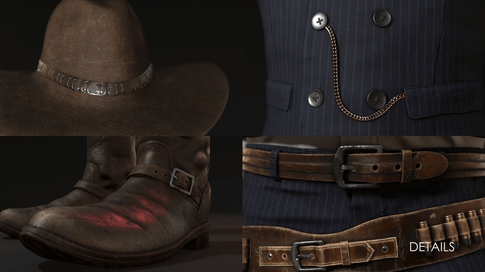 Sheriff  Western Wild West Adventure Survival Shooter Character Low-poly 3D model_9