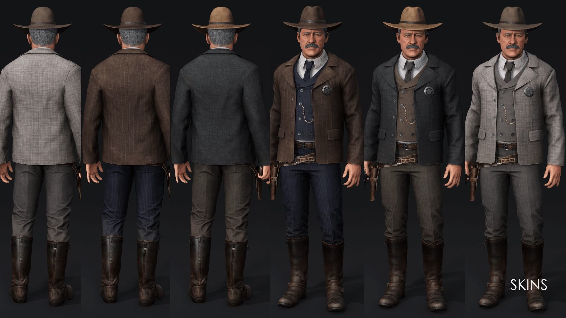 Sheriff  Western Wild West Adventure Survival Shooter Character Low-poly 3D model_7