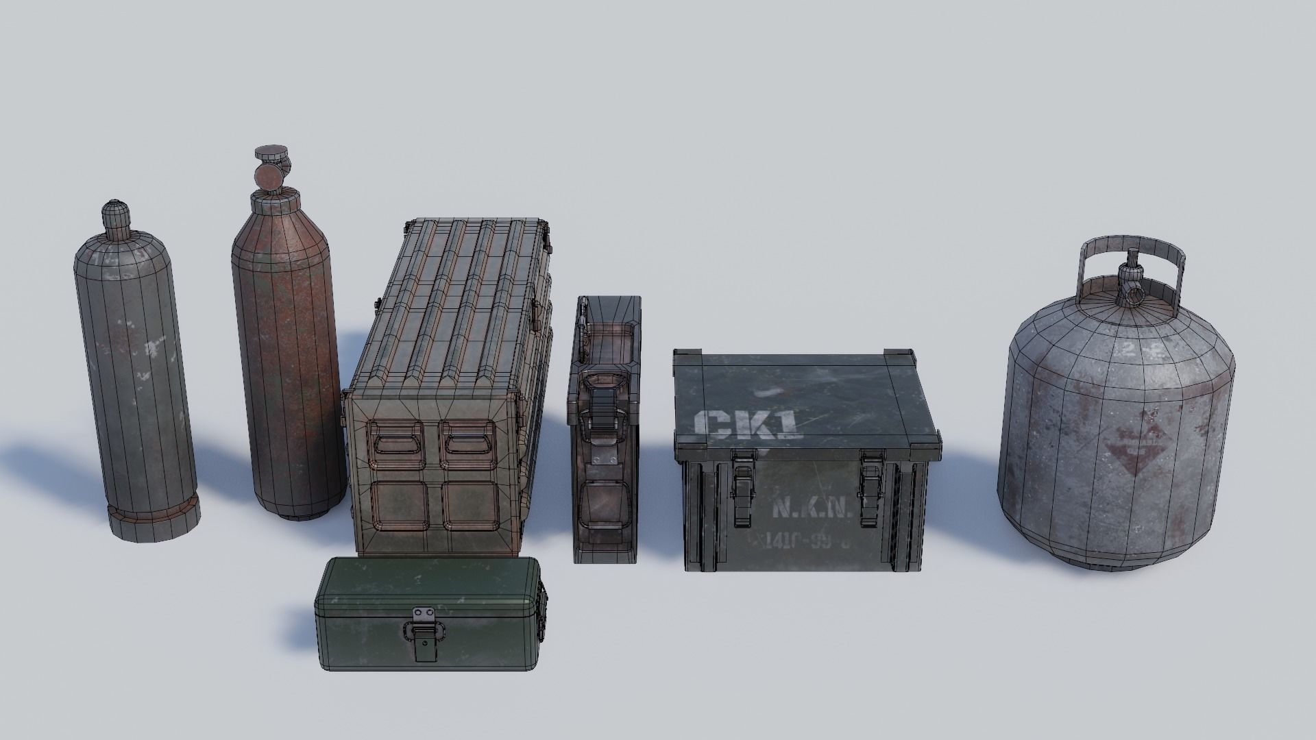 Army and Industrial Prop Pack Low-poly 3D model_12