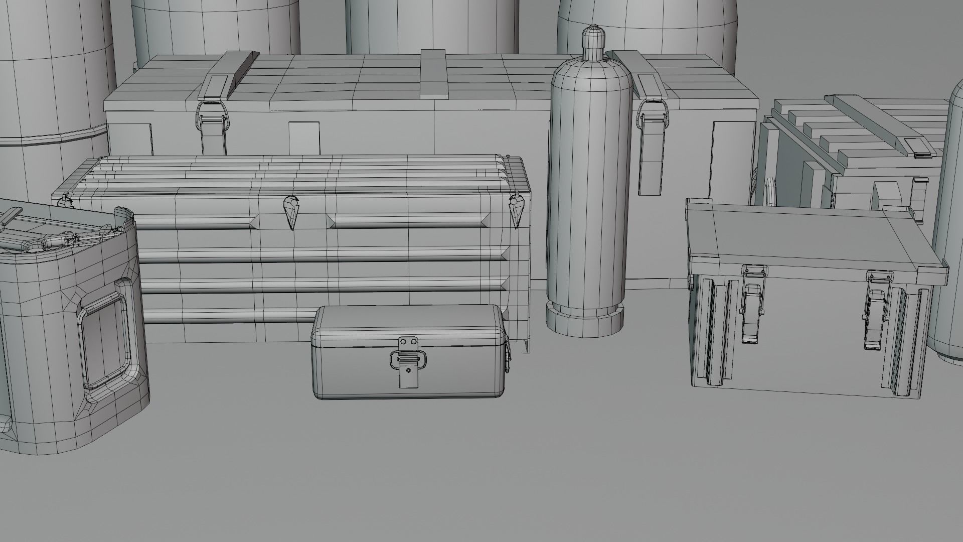 Army and Industrial Prop Pack Low-poly 3D model_18