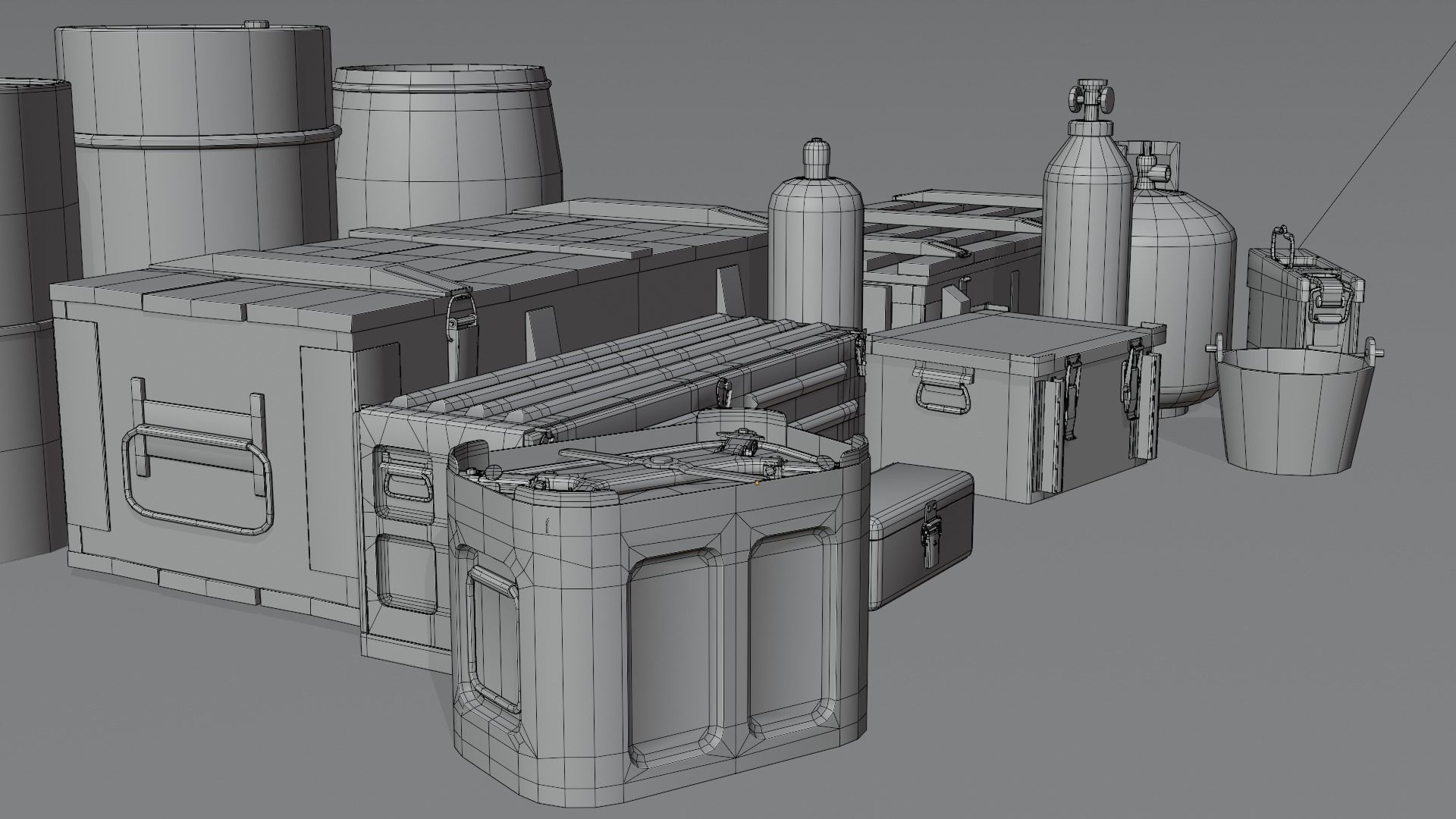 Army and Industrial Prop Pack Low-poly 3D model_17