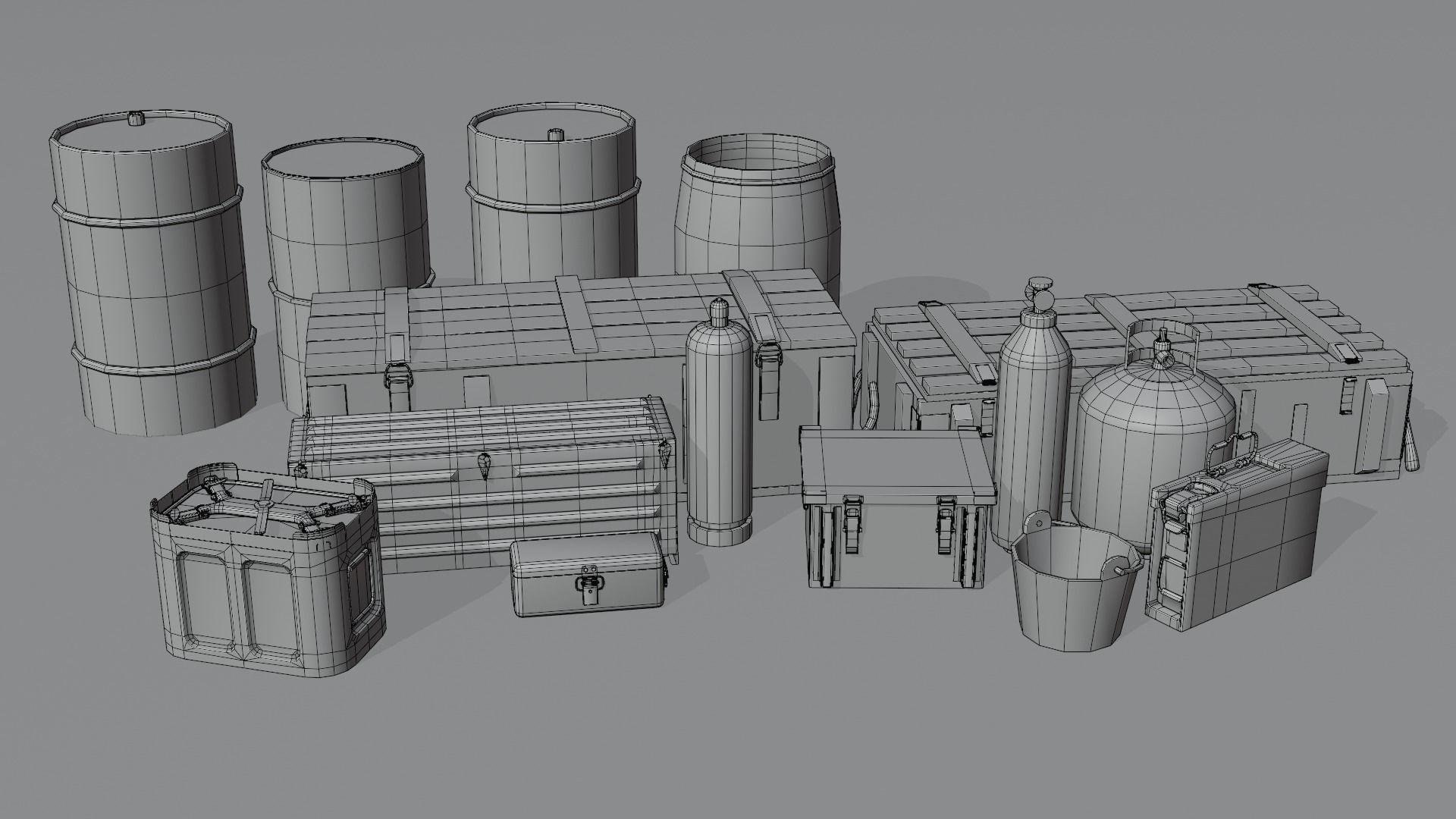 Army and Industrial Prop Pack Low-poly 3D model_16