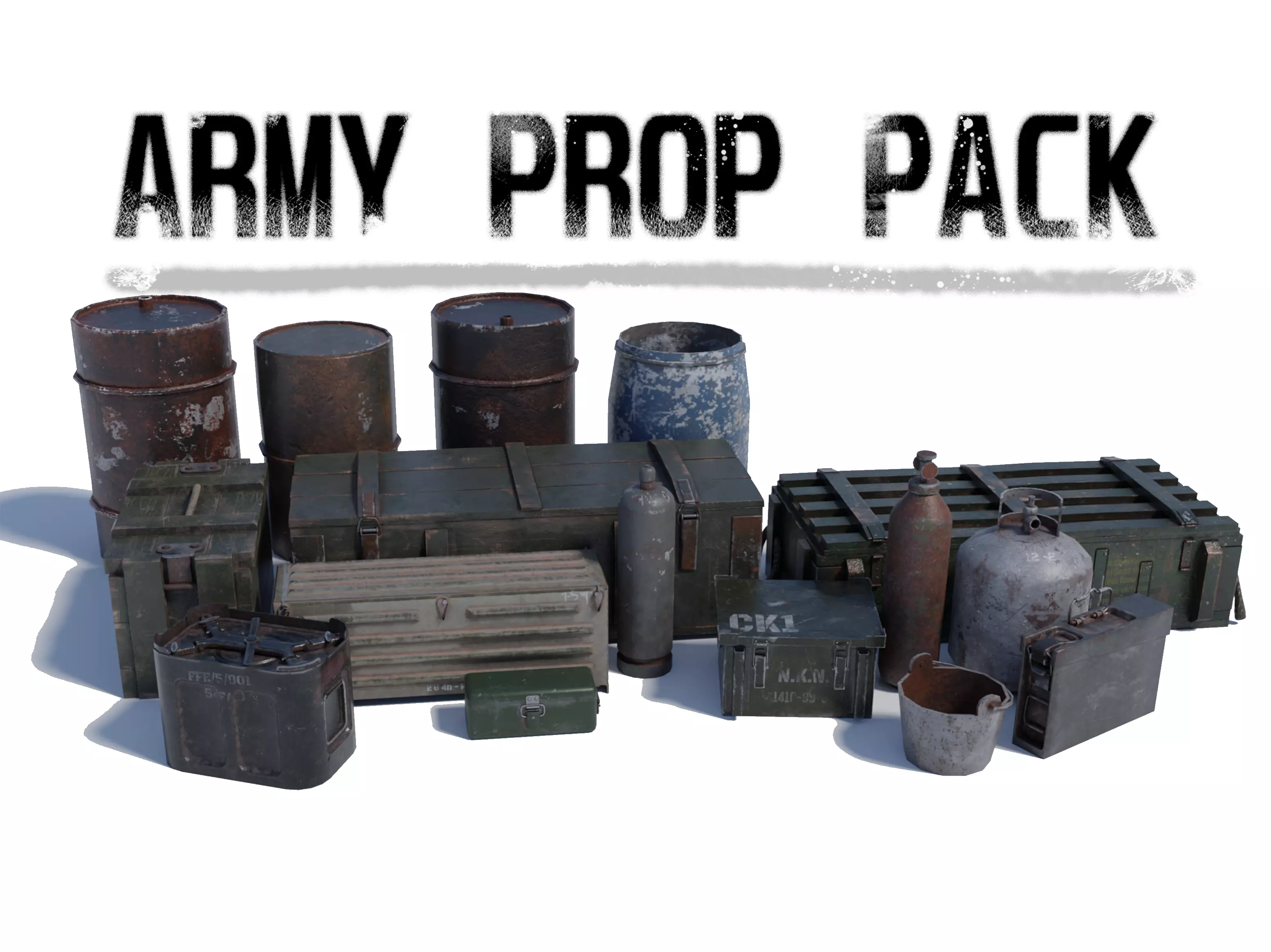 Army and Industrial Prop Pack Low-poly 3D model_0