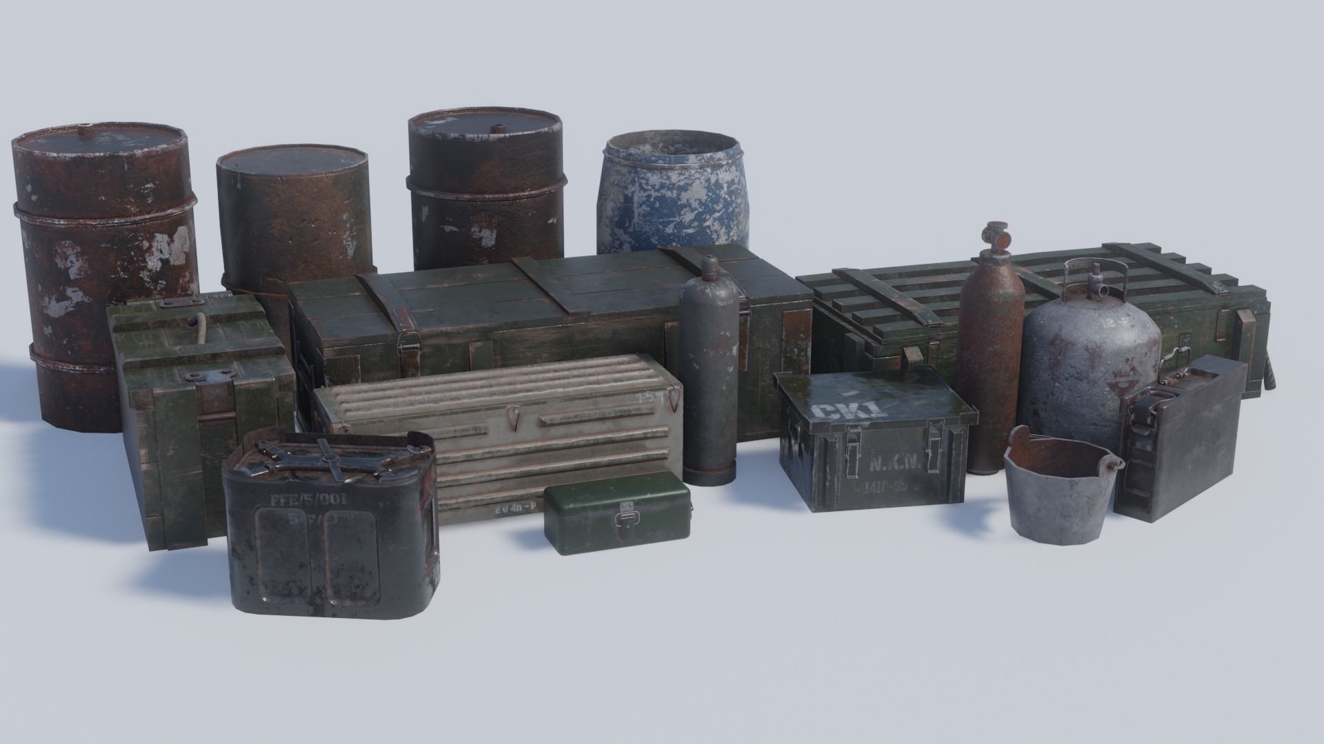 Army and Industrial Prop Pack Low-poly 3D model_11