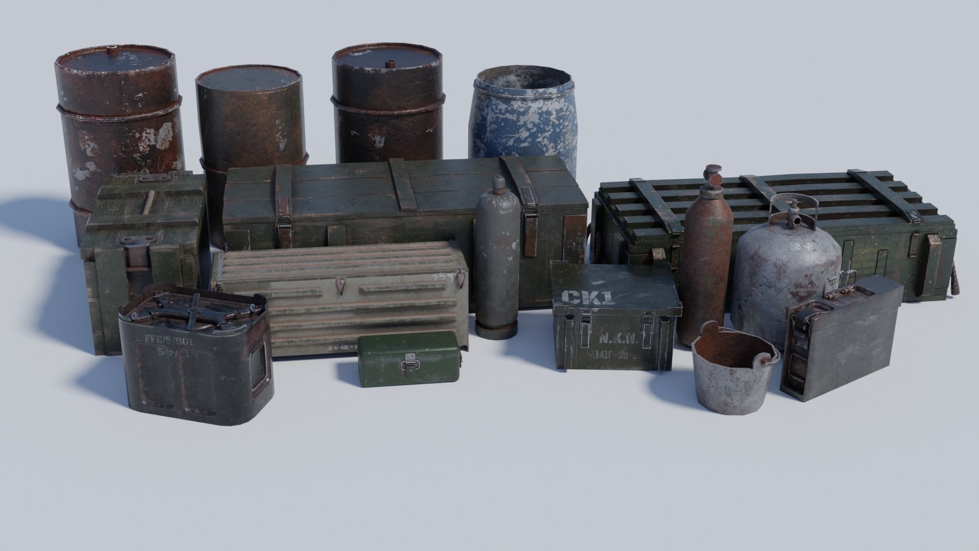 Army and Industrial Prop Pack Low-poly 3D model_2
