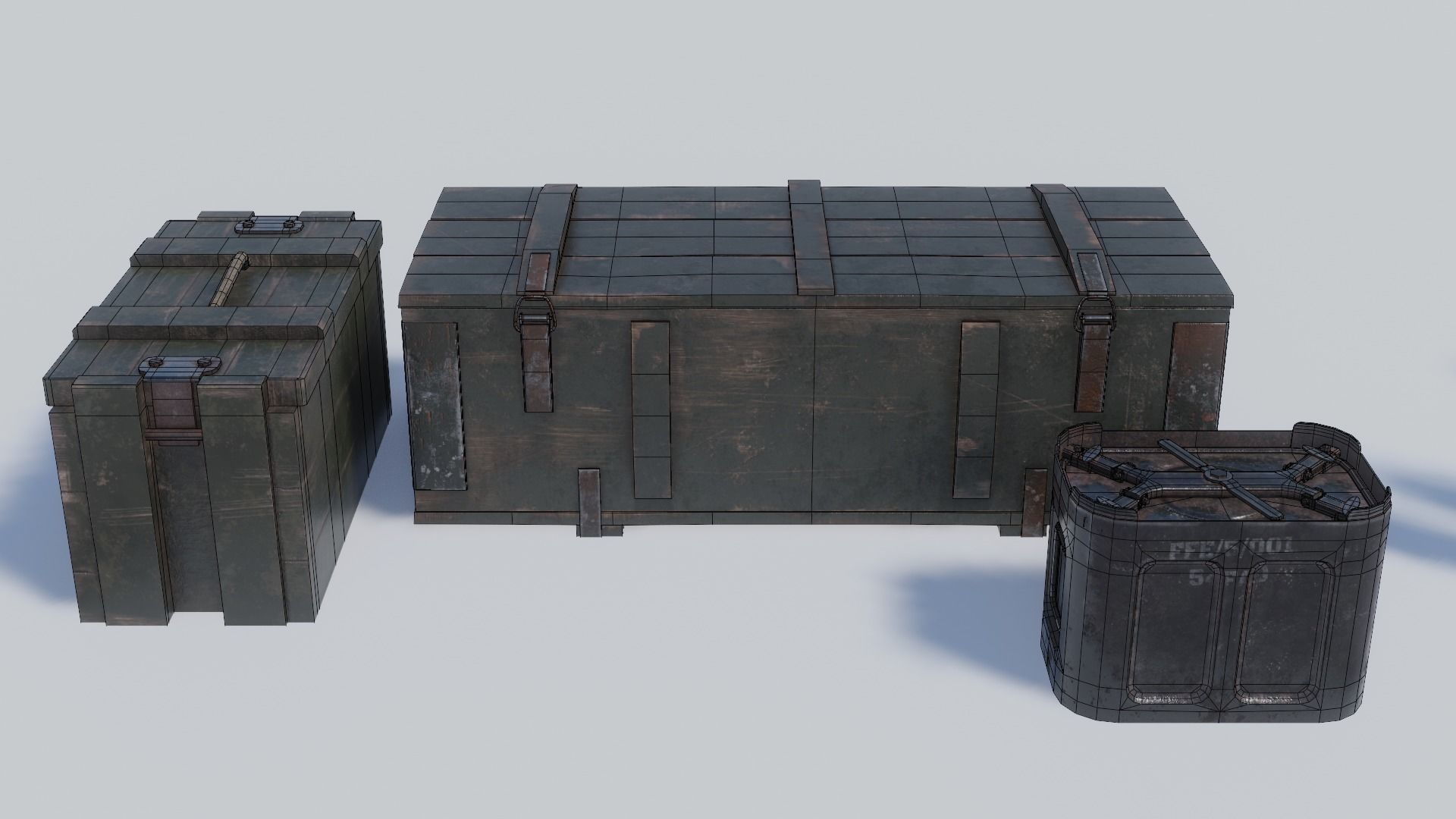 Army and Industrial Prop Pack Low-poly 3D model_13