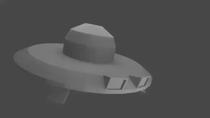 uncolored low poly spaceship