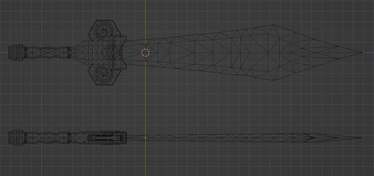 Stylized hand-painted sword Low-poly 3D model_5