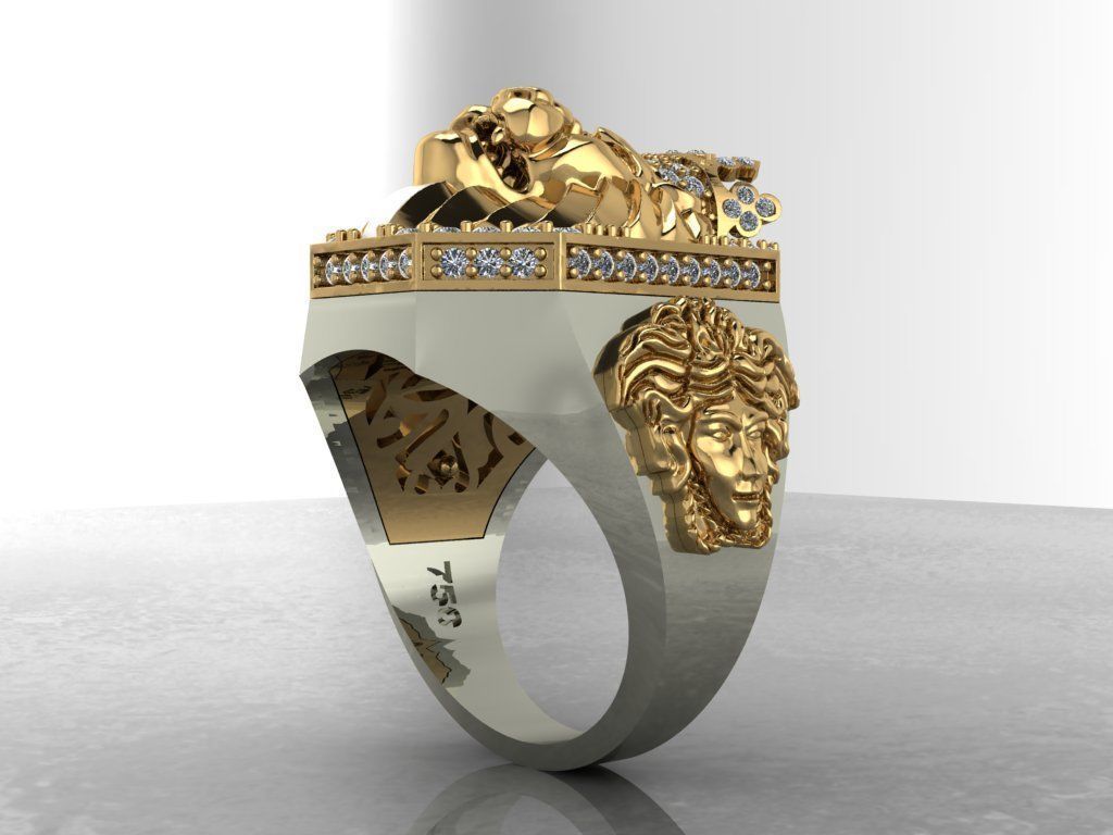 Fashion Ring Lion  3D print model_1