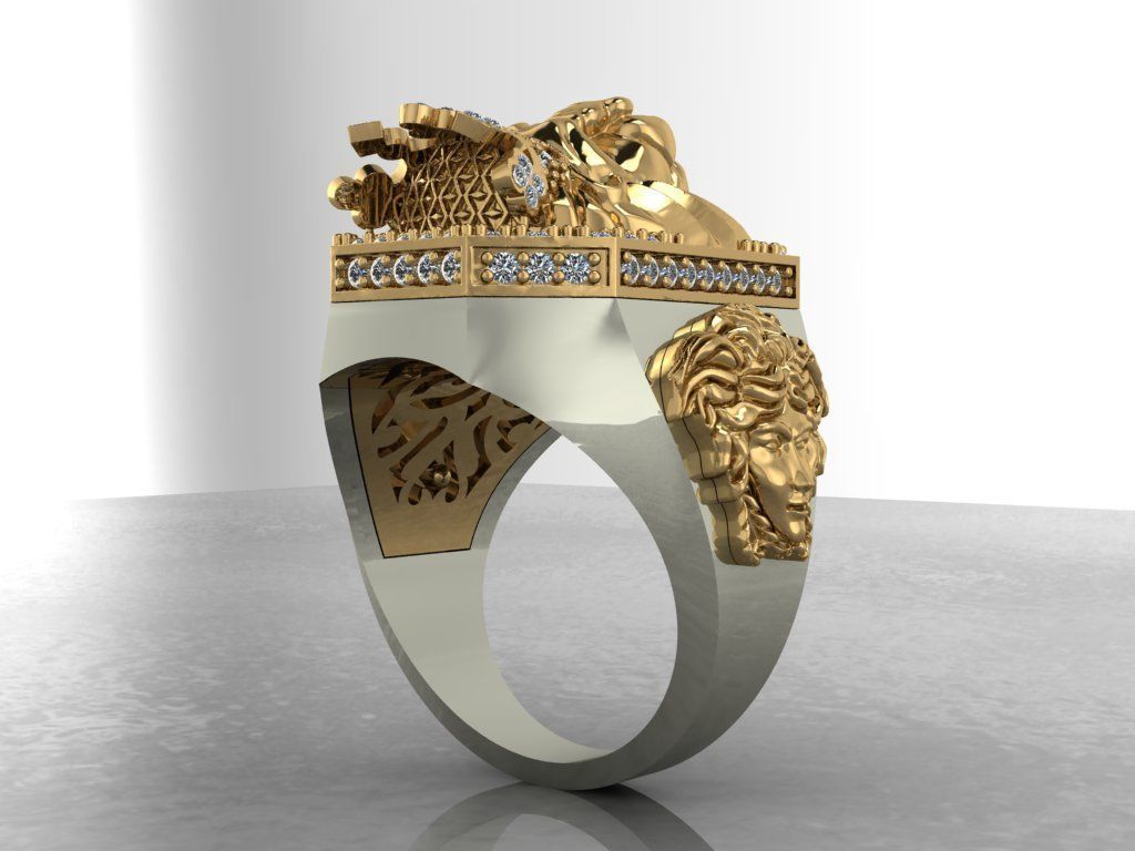Fashion Ring Lion  3D print model_22