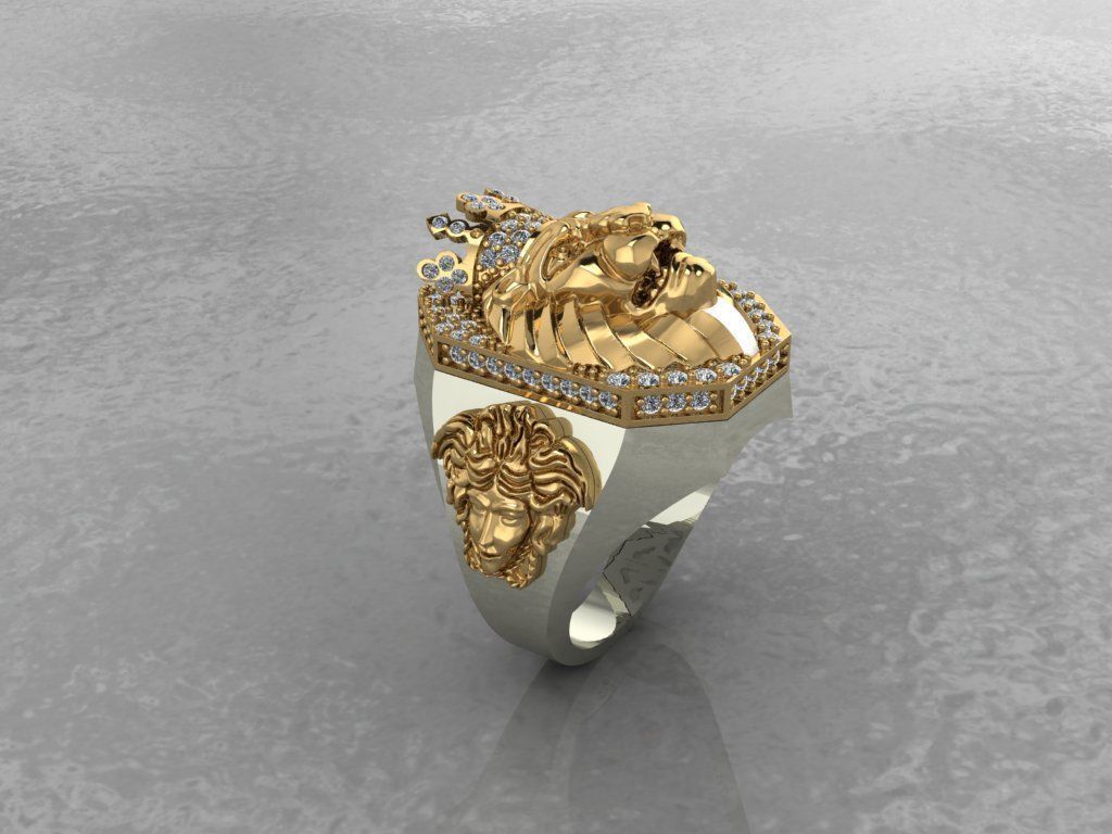 Fashion Ring Lion  3D print model_21