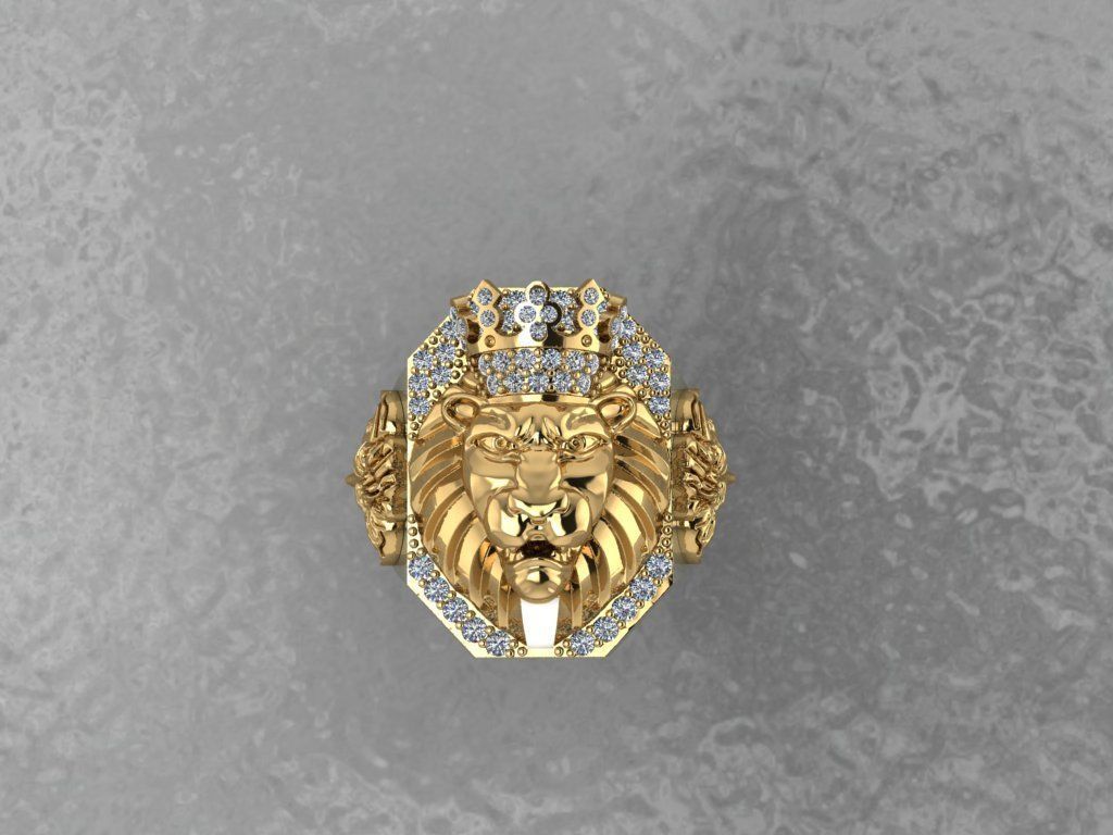Fashion Ring Lion  3D print model_20