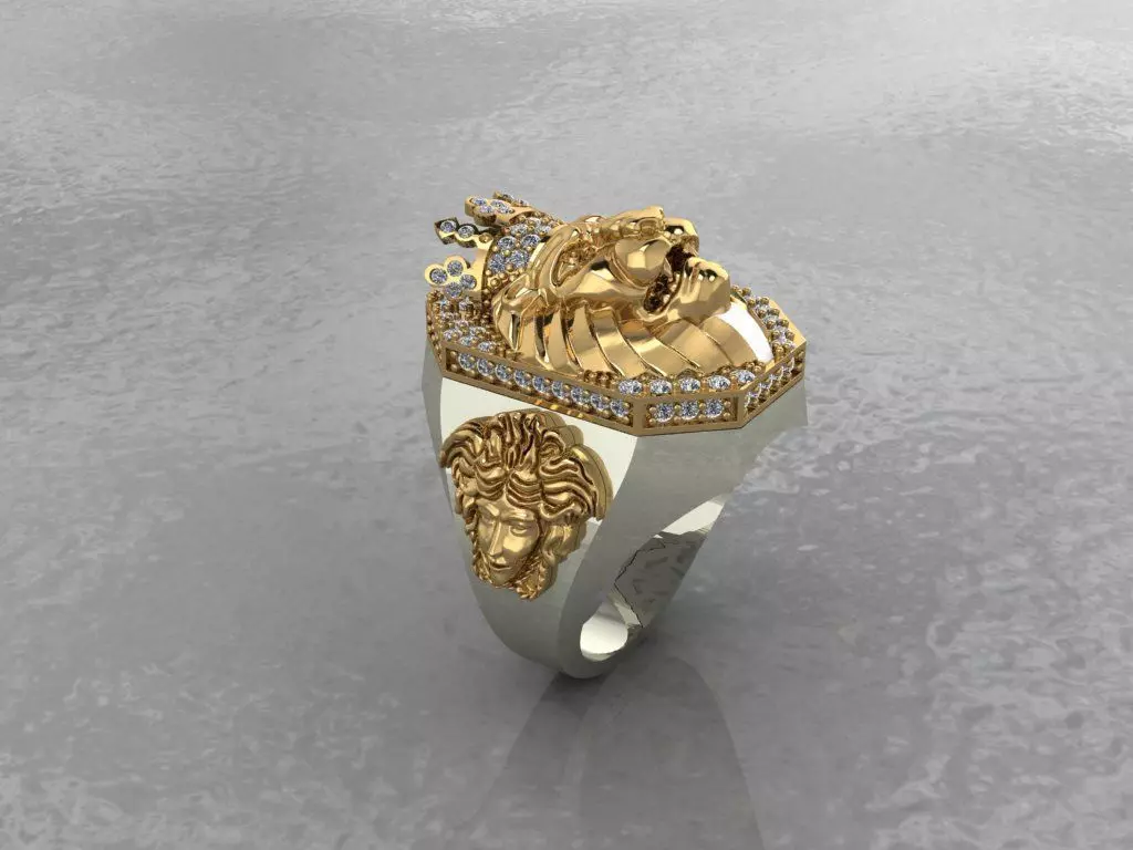 Fashion Ring Lion  3D print model_0