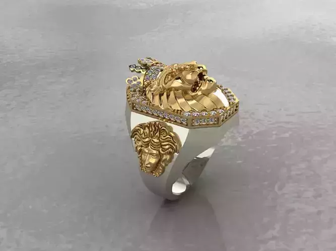 Fashion Ring Lion  3D print model
