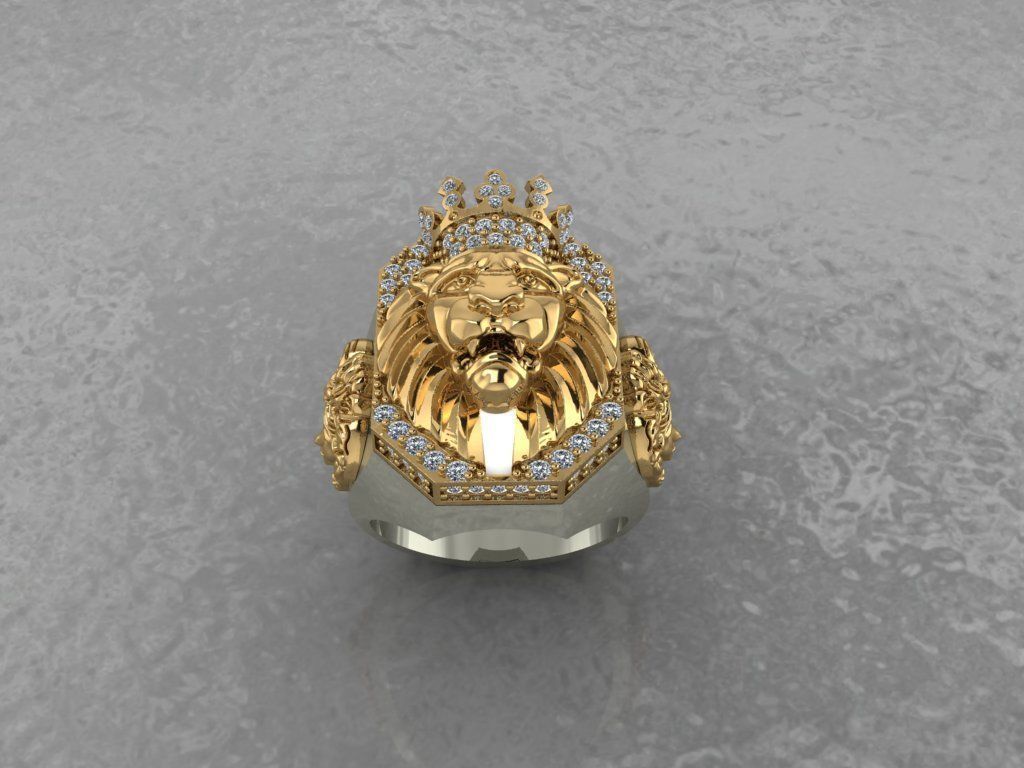 Fashion Ring Lion  3D print model_5