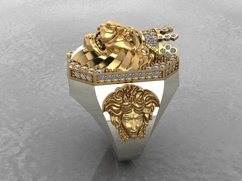Fashion Ring Lion  3D print model_23