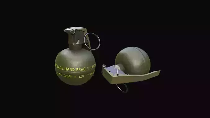 M67 fragmentation grenade Low-poly 3D model