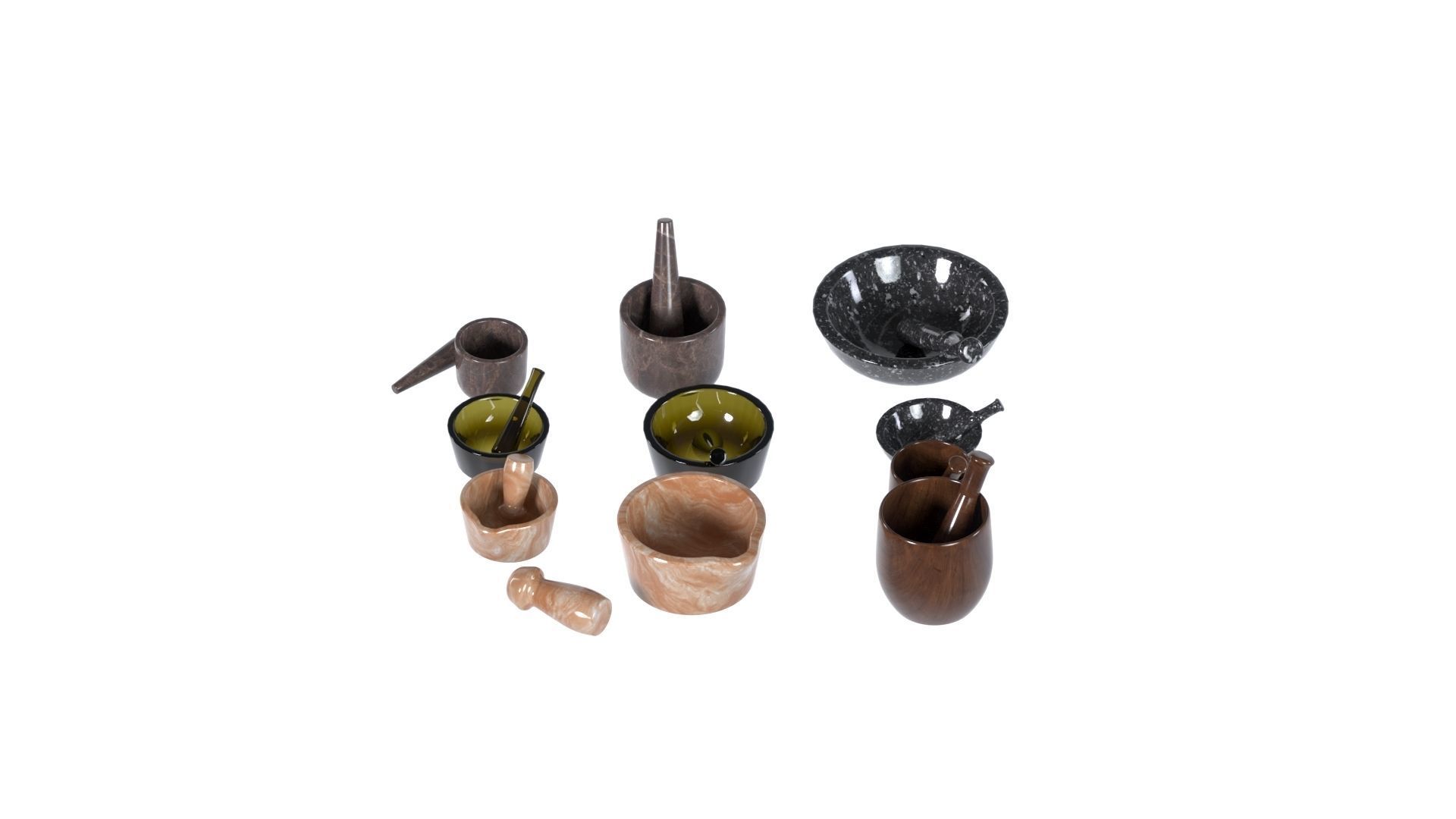 Mortar and pestle set 3d model  Low-poly 3D model_13