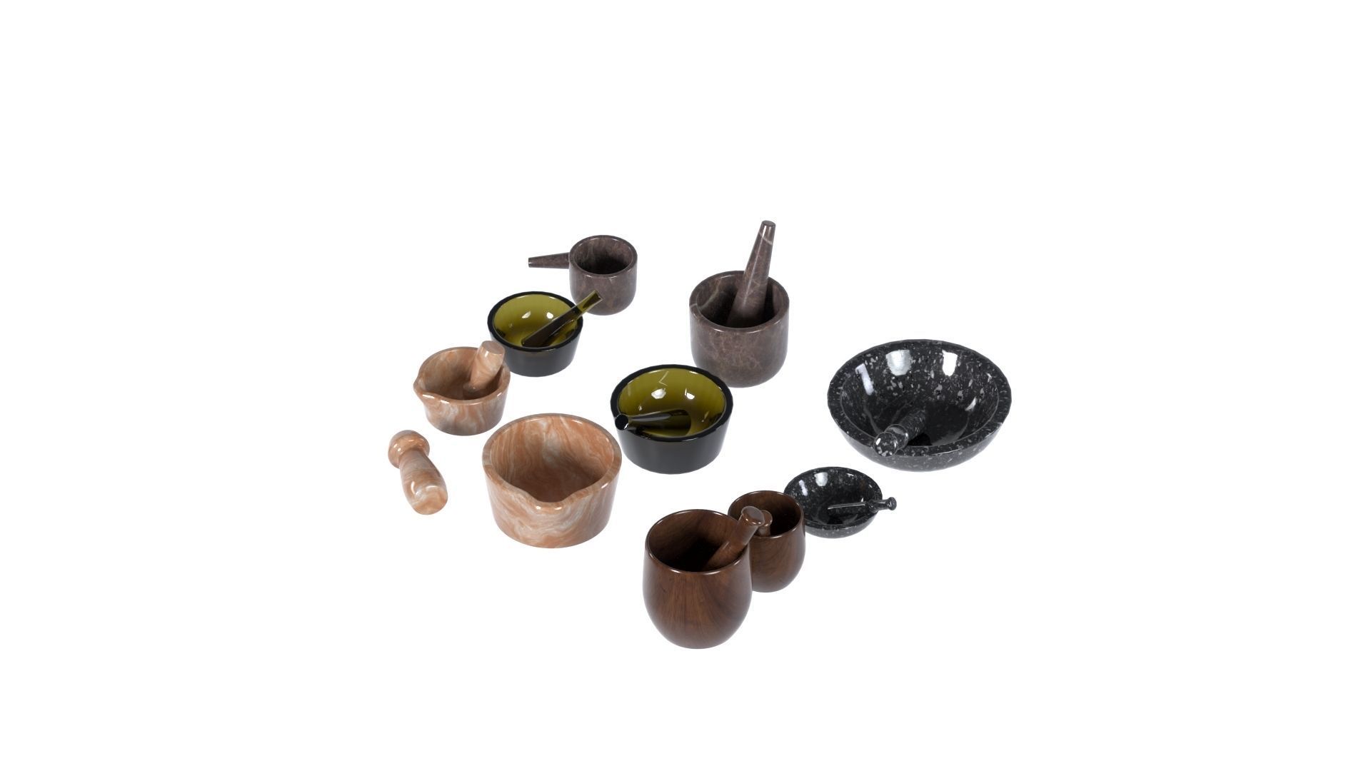 Mortar and pestle set 3d model  Low-poly 3D model_12