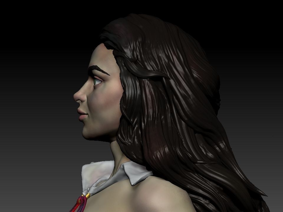 Vampirella woman riding lion 3D print model_37