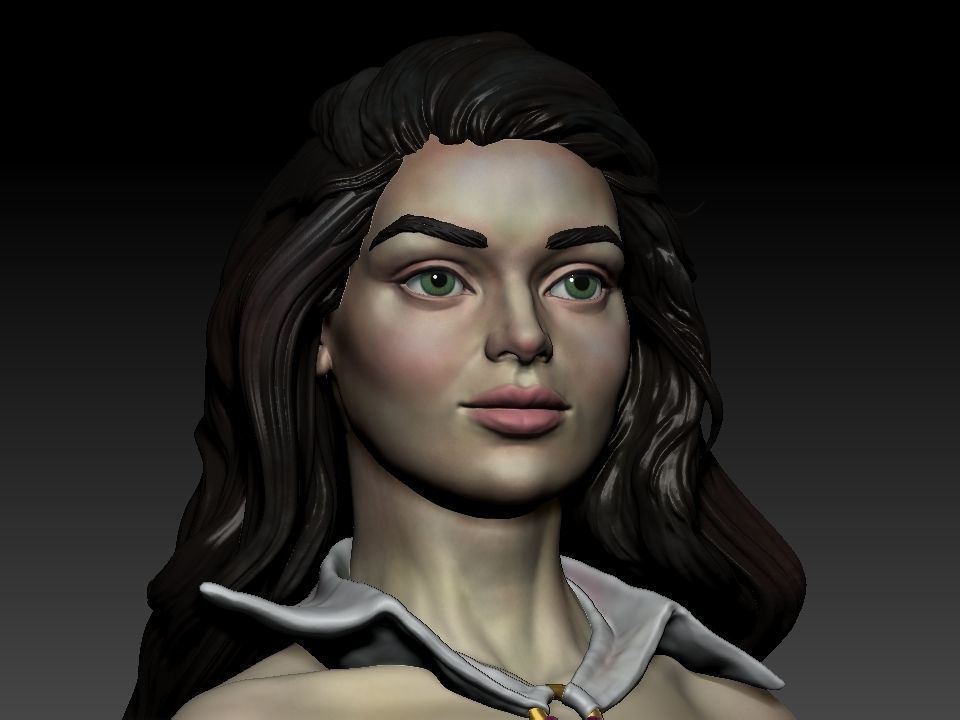 Vampirella woman riding lion 3D print model_45