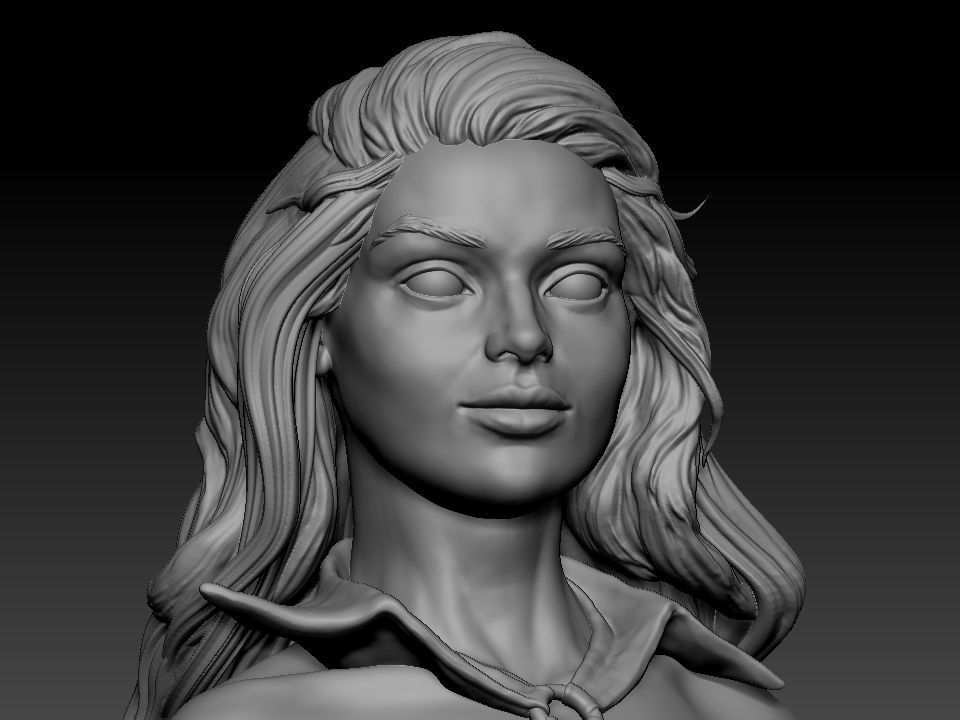 Vampirella woman riding lion 3D print model_46