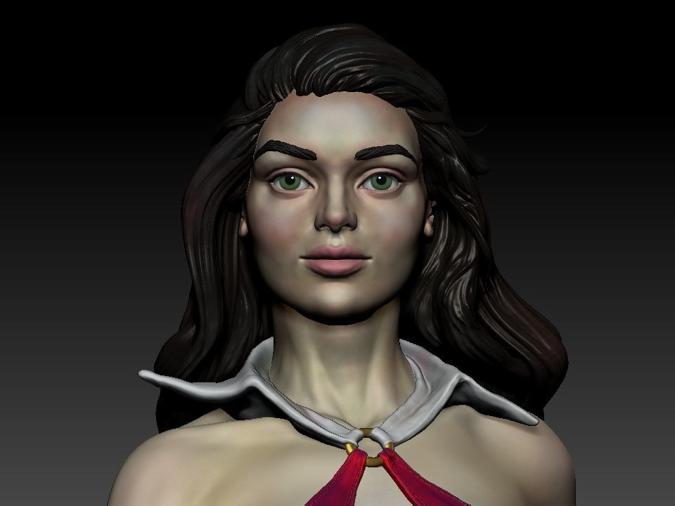 Vampirella woman riding lion 3D print model_33