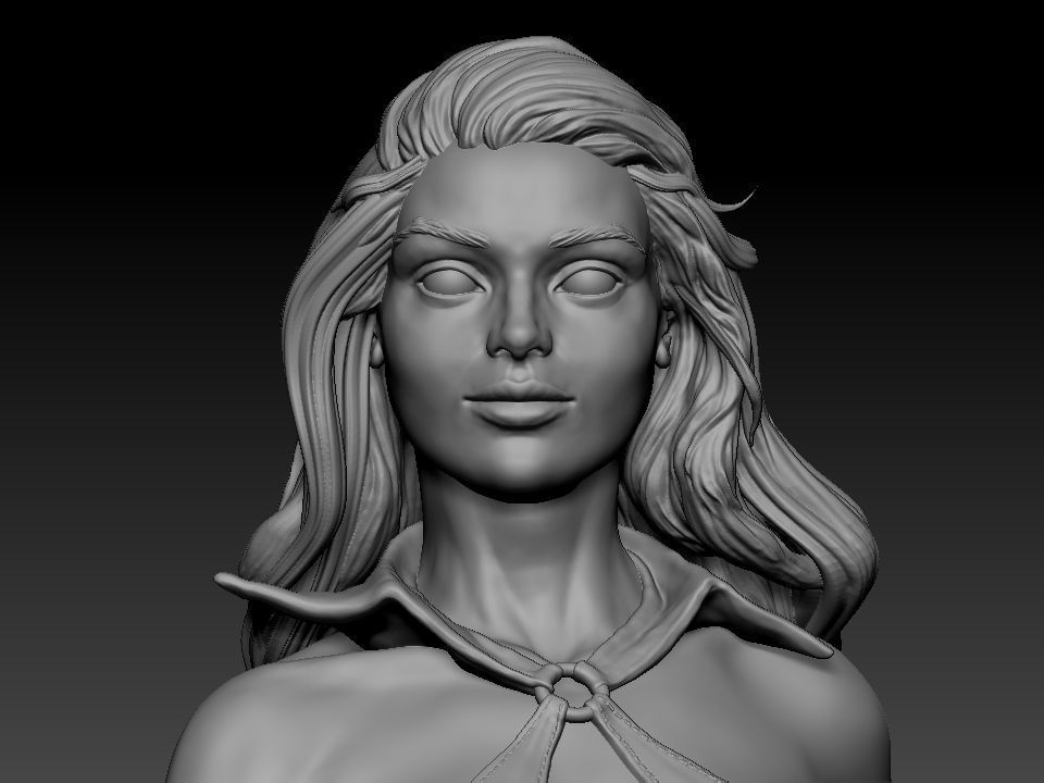 Vampirella woman riding lion 3D print model_34