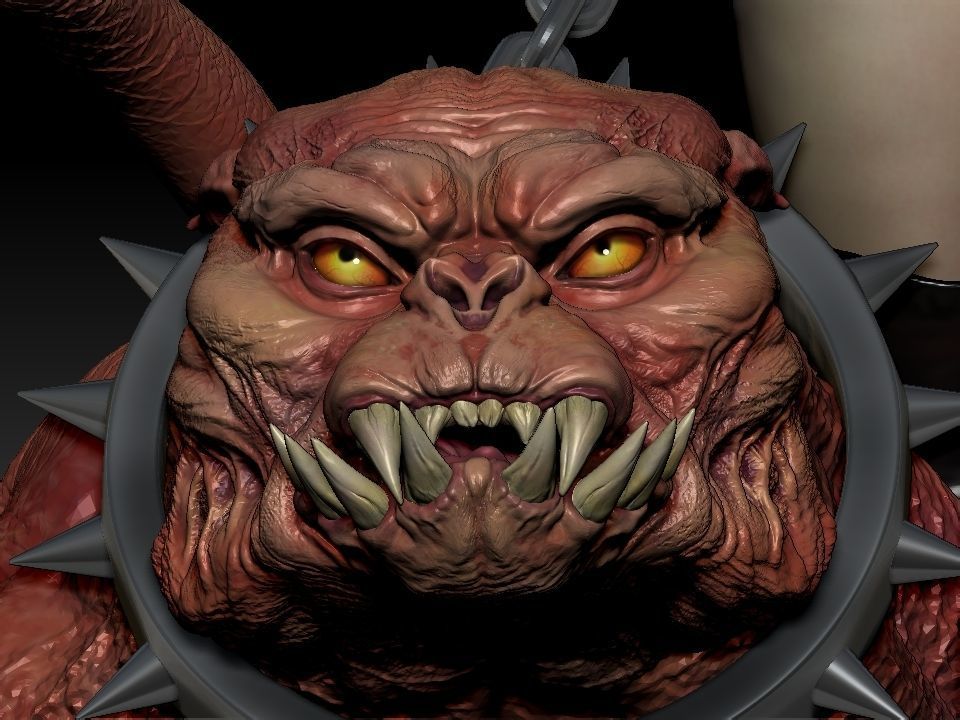 Vampirella woman riding lion 3D print model_49