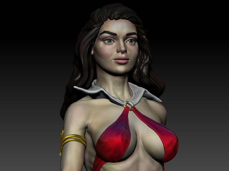 Vampirella woman riding lion 3D print model_47