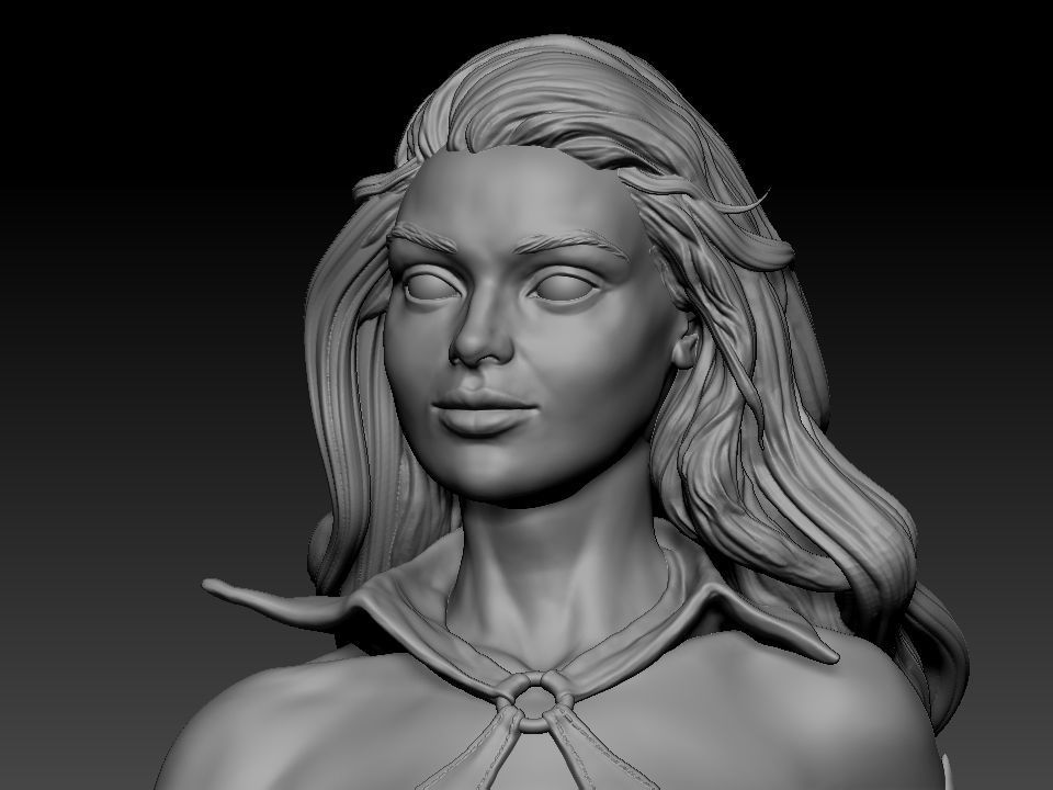 Vampirella woman riding lion 3D print model_36