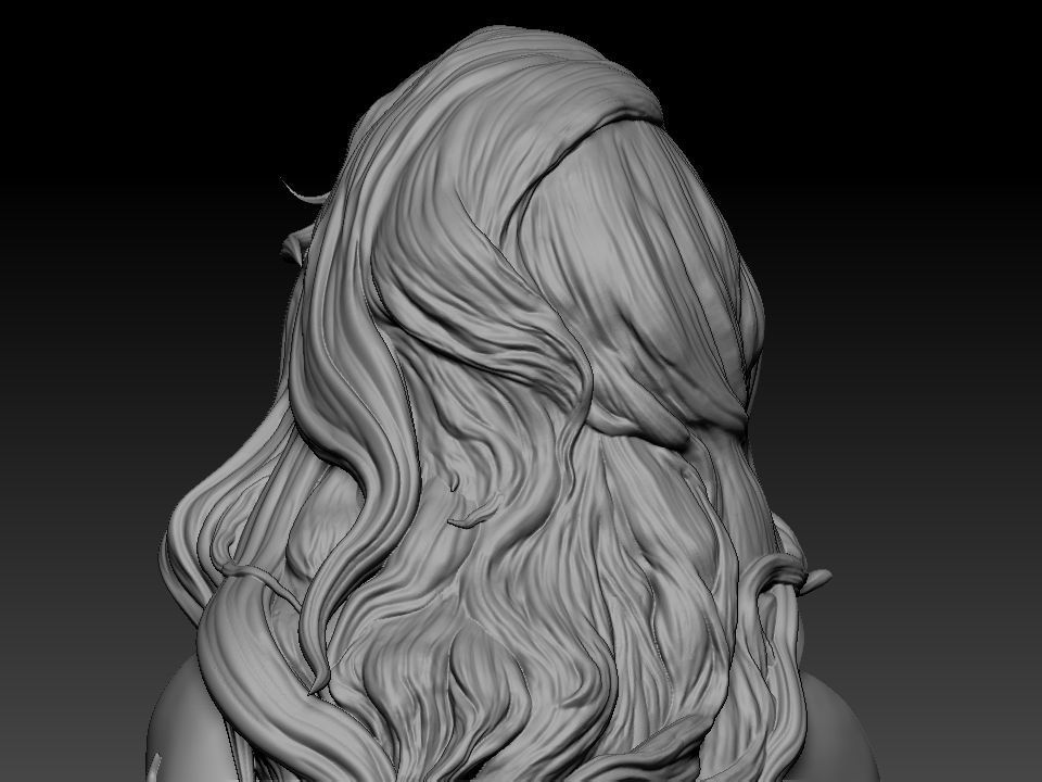 Vampirella woman riding lion 3D print model_40