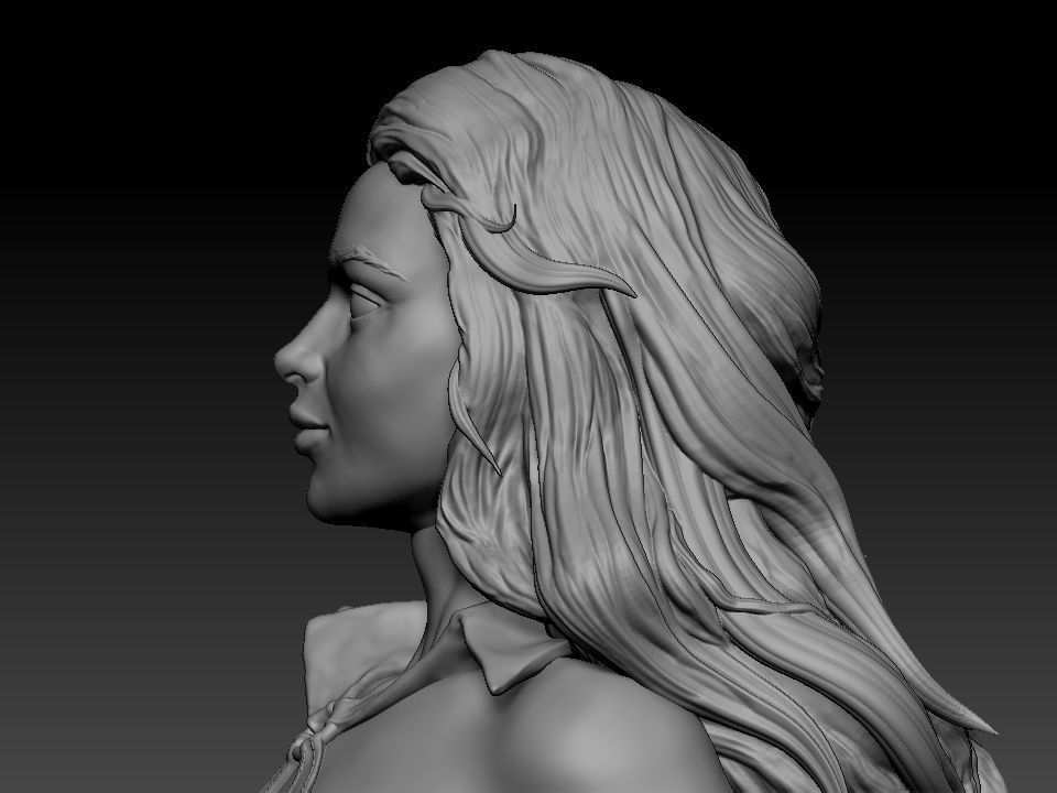 Vampirella woman riding lion 3D print model_38