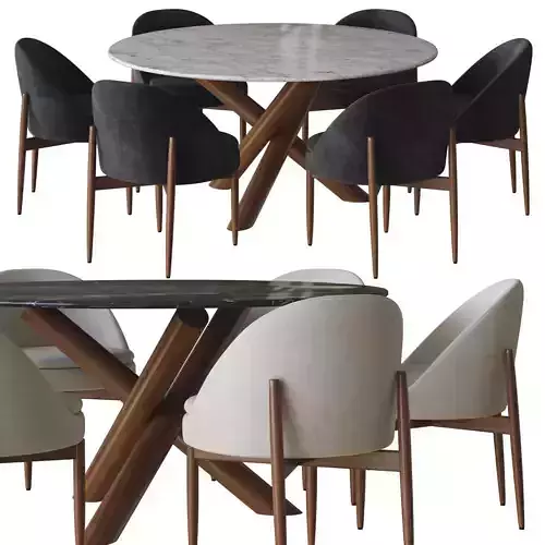 Sendai Dining Chair and table by minotti
