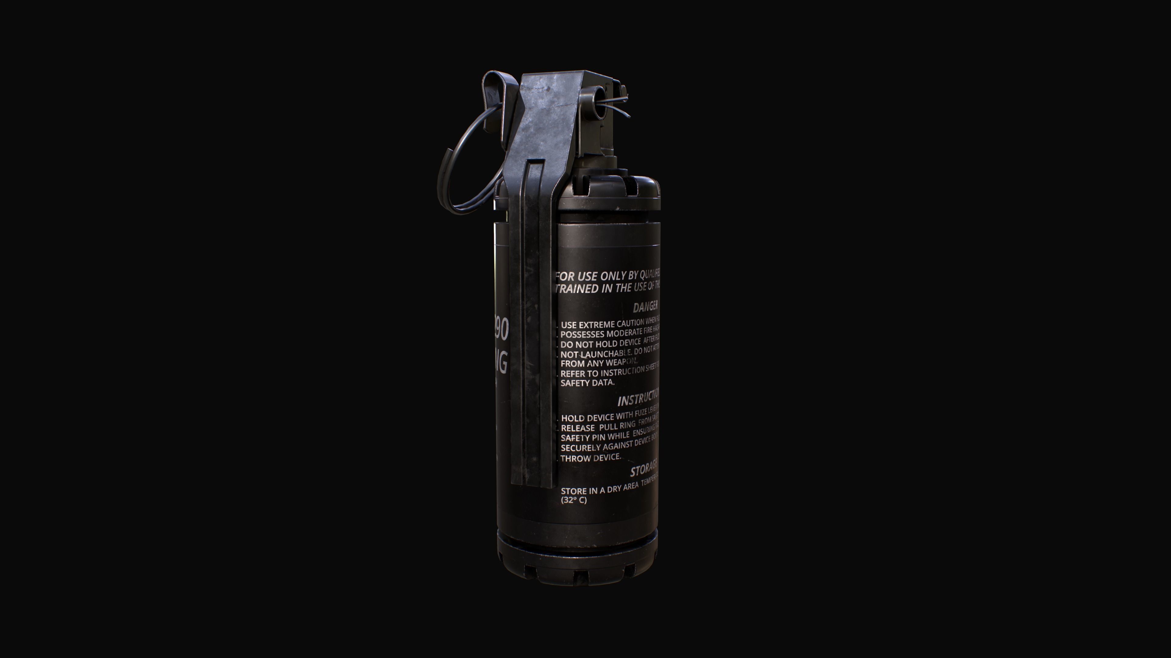 CTS model 7290 Flash Bang Grenade Low-poly 3D model_7