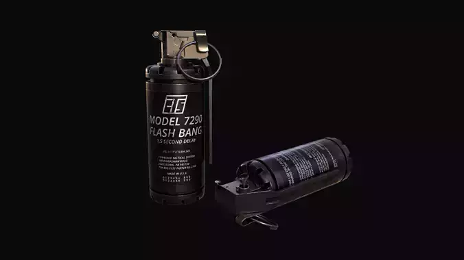 CTS model 7290 Flash Bang Grenade Low-poly 3D model