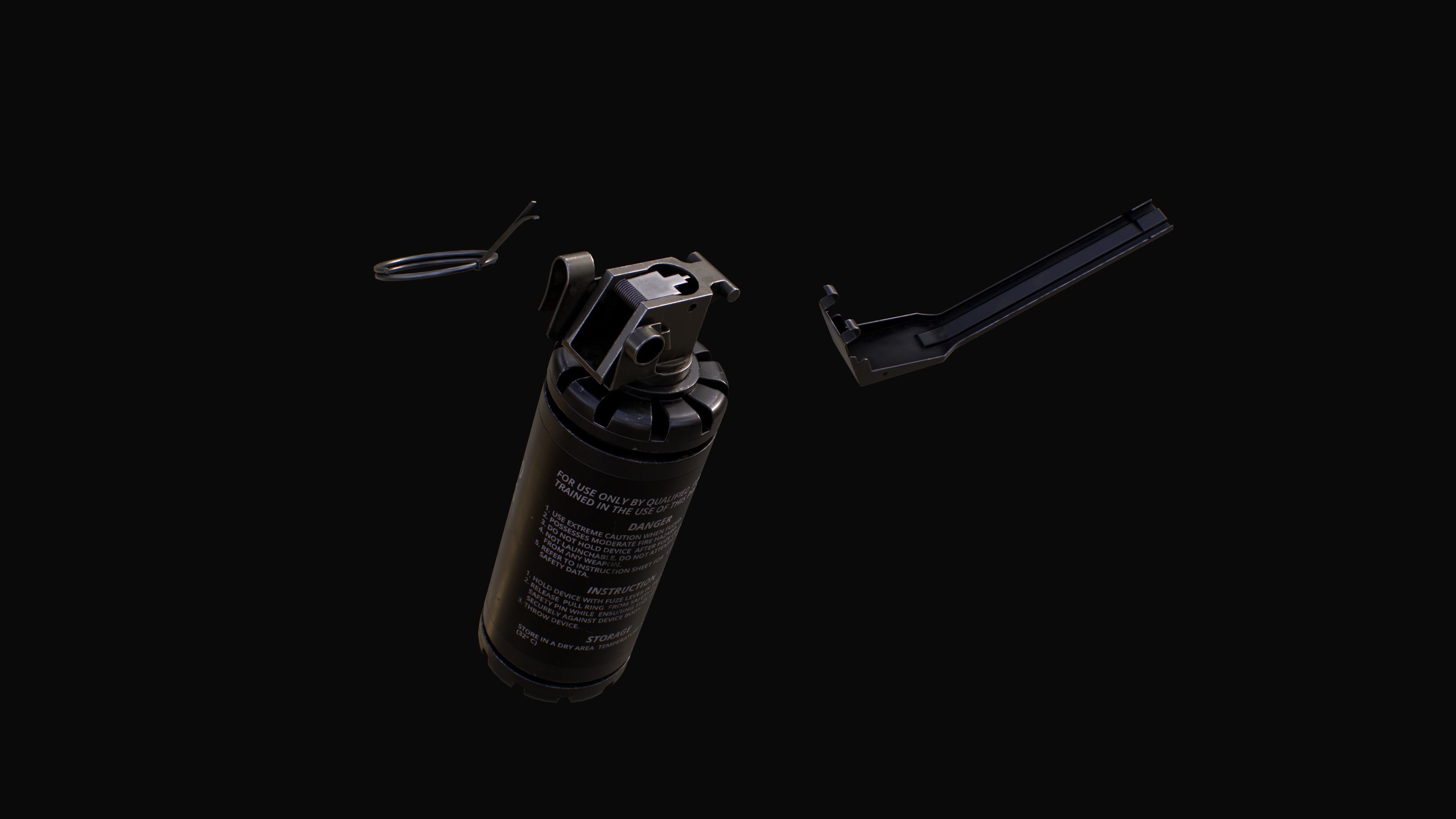 CTS model 7290 Flash Bang Grenade Low-poly 3D model_14