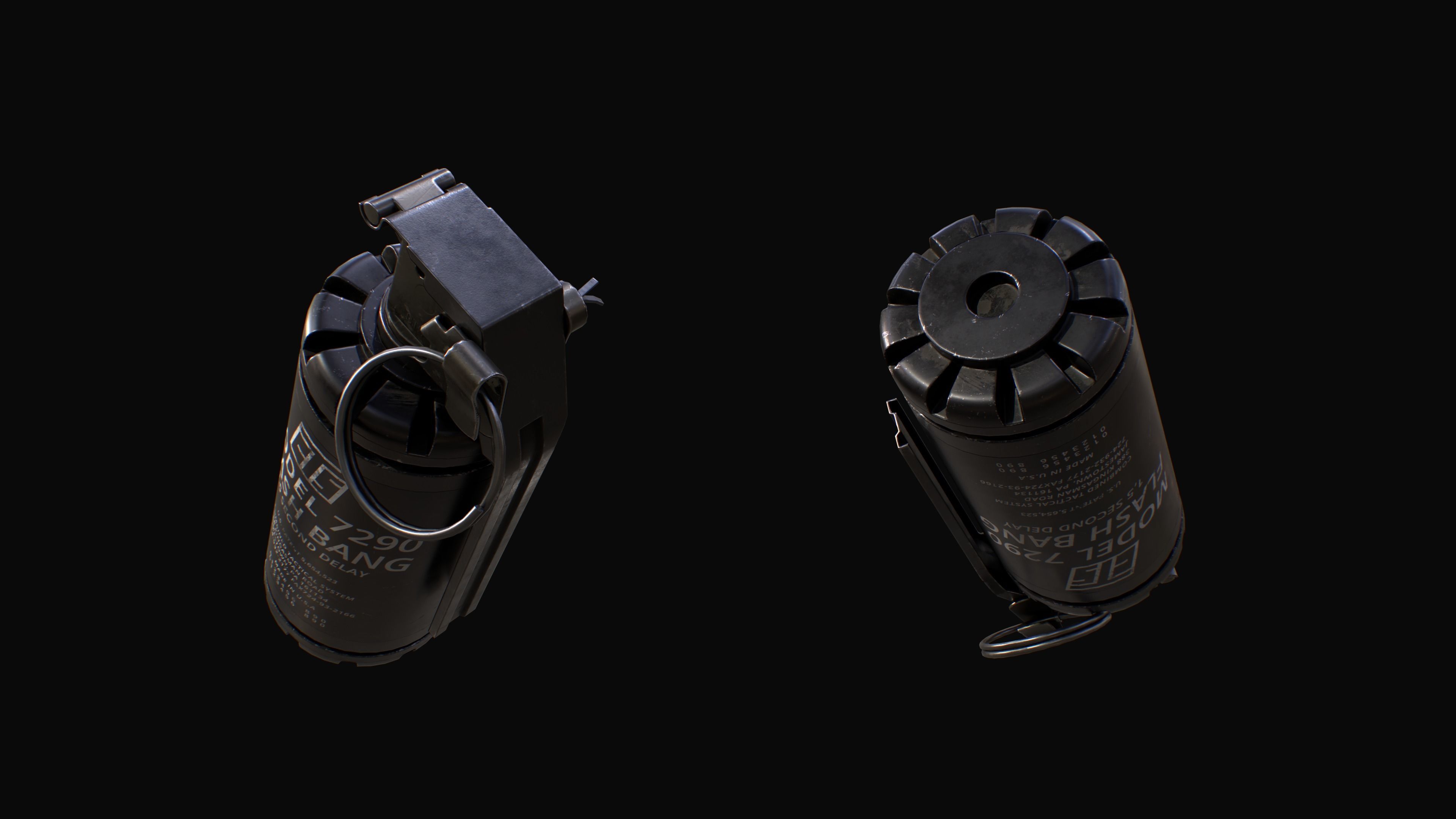 CTS model 7290 Flash Bang Grenade Low-poly 3D model_10