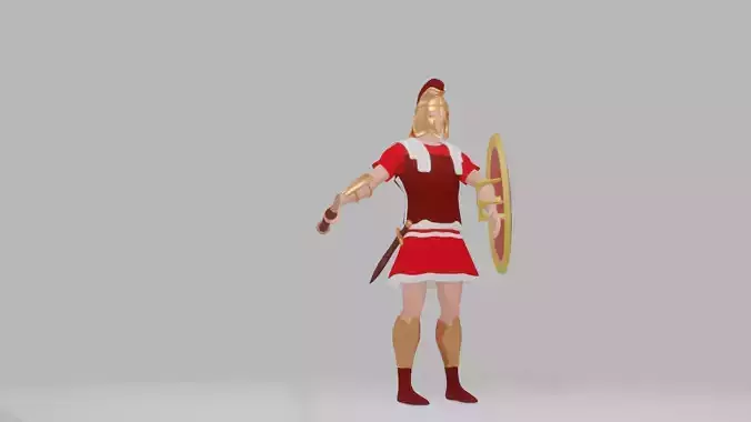 Greek Hoplite Rigged Animated