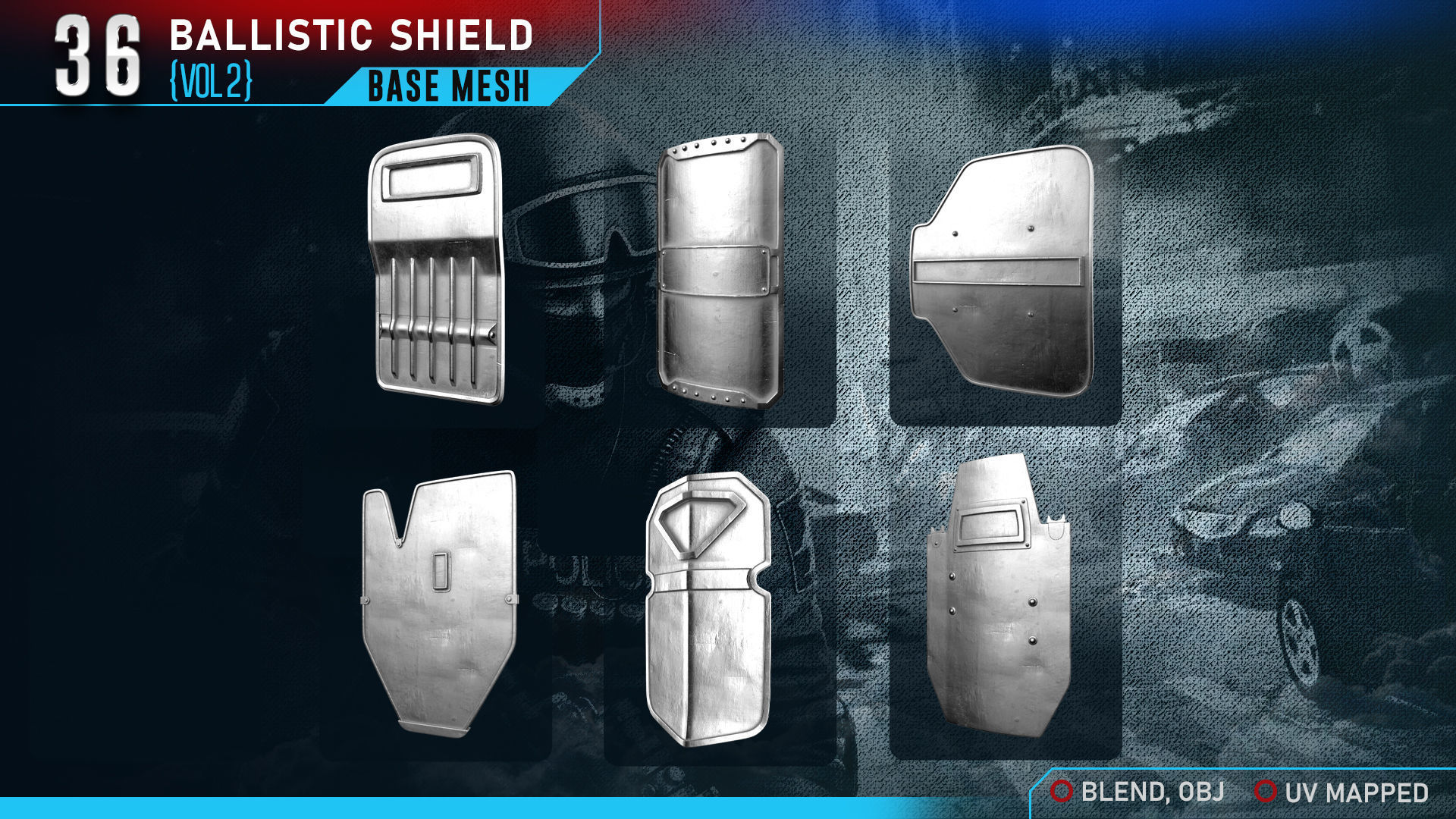 36 BALLISTIC SHIELD BASE MESH Vol 2 3D model_4