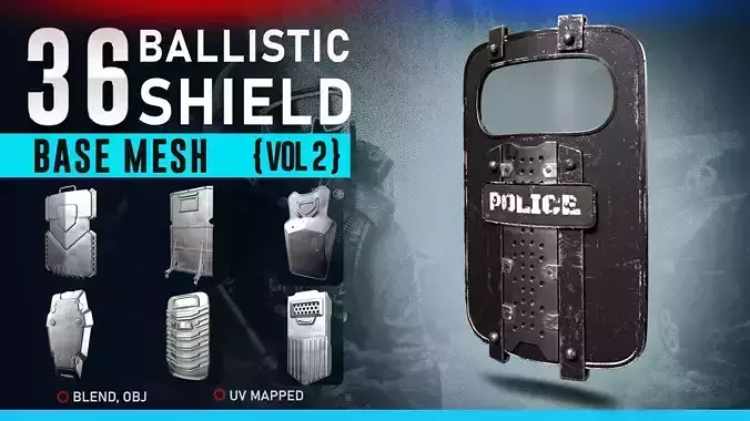 36 BALLISTIC SHIELD BASE MESH Vol 2 3D model