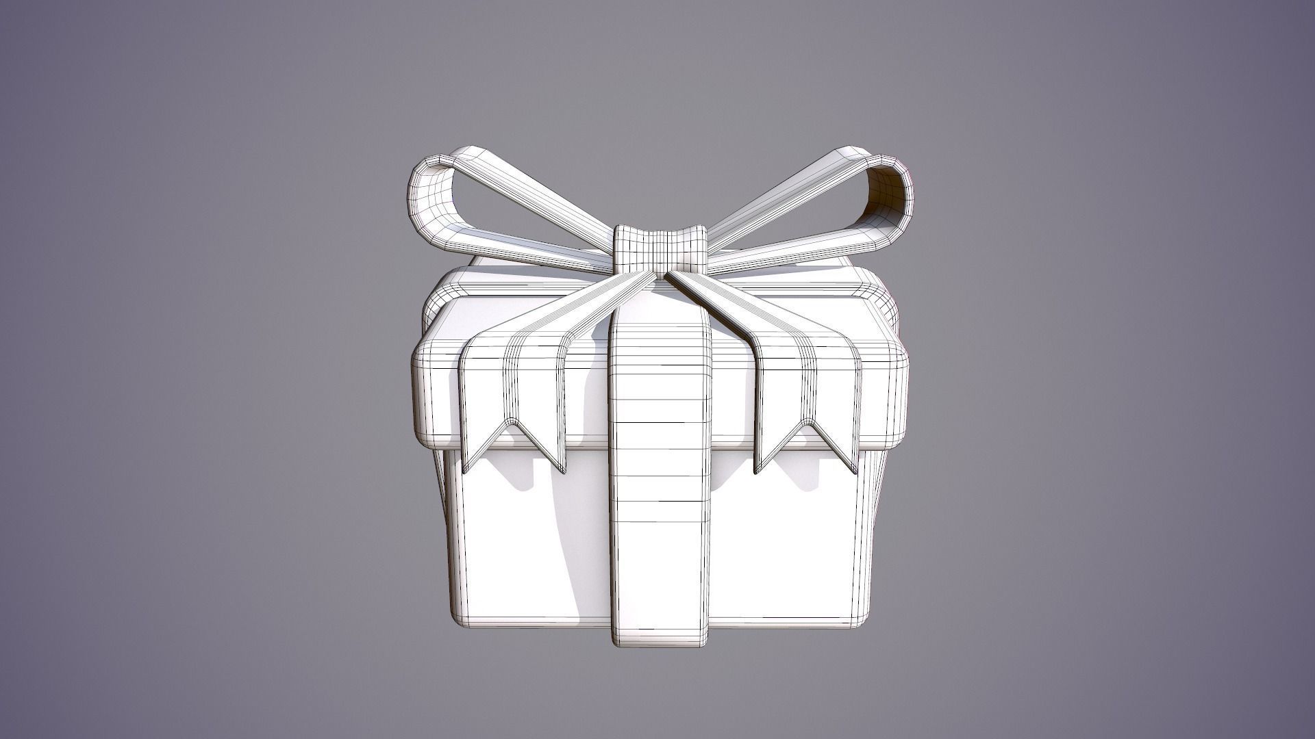 Gift Box Cartoon Low-poly 3D model_5