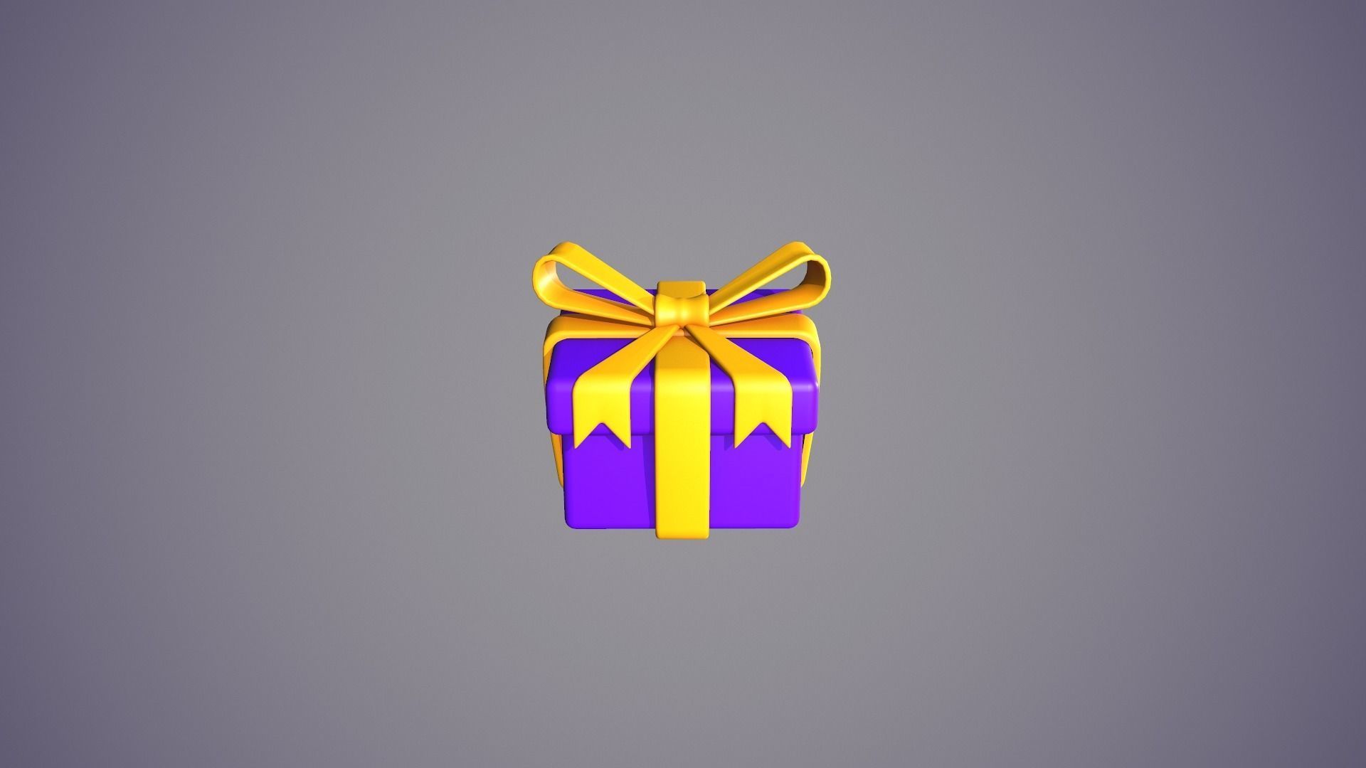 Gift Box Cartoon Low-poly 3D model_1
