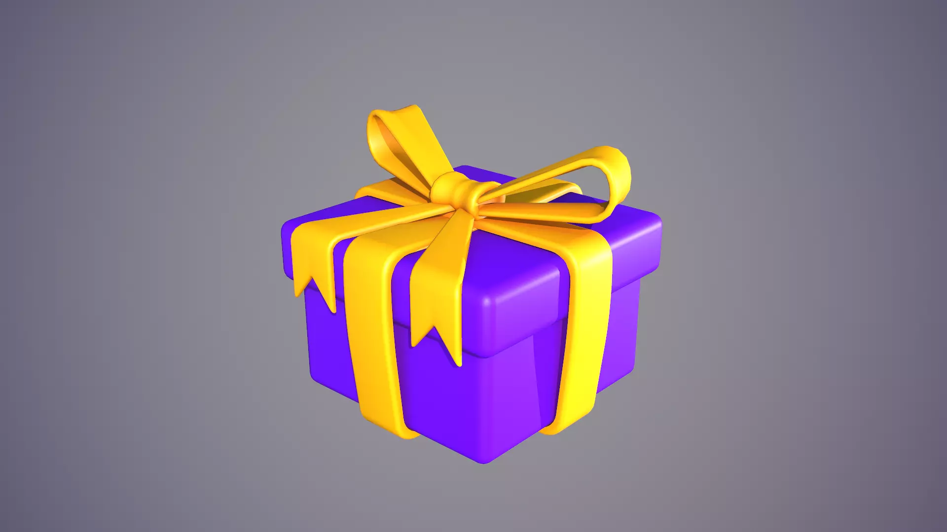 Gift Box Cartoon Low-poly 3D model_0