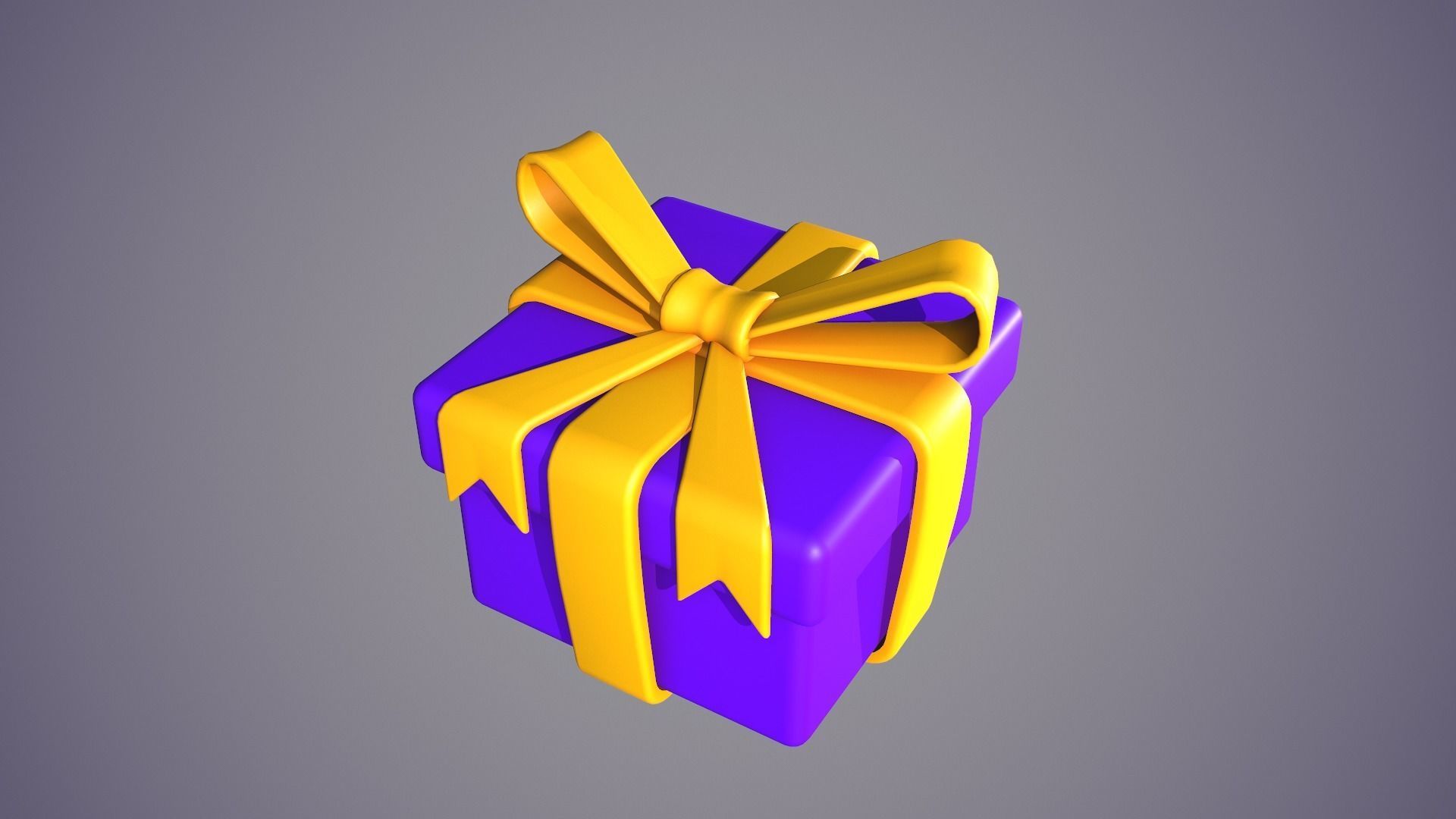 Gift Box Cartoon Low-poly 3D model_2