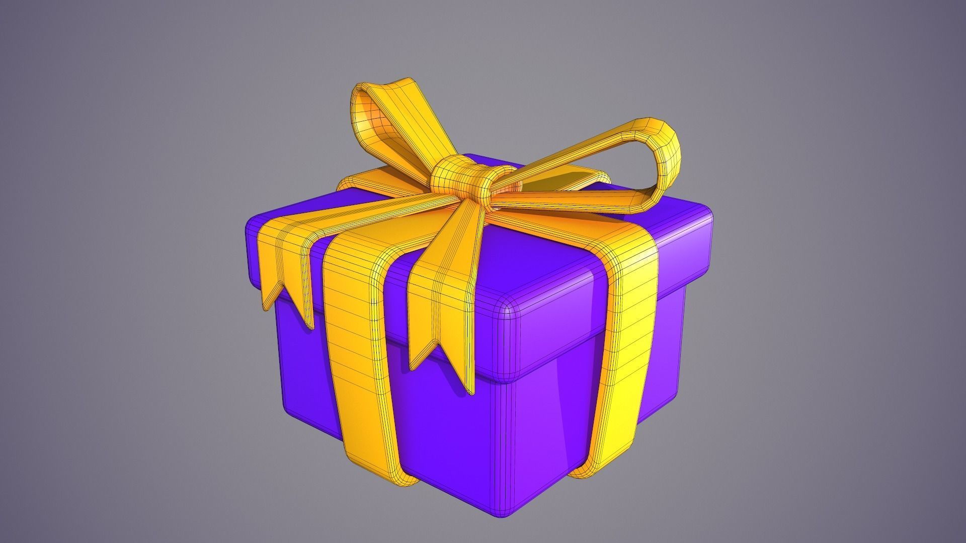 Gift Box Cartoon Low-poly 3D model_4