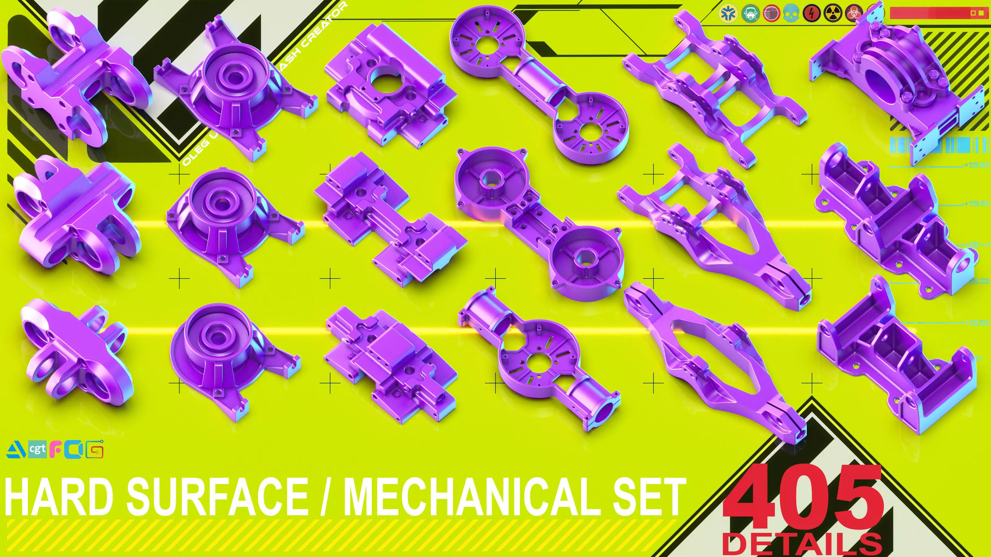 Sci-Fi Hard Surface Mechanical KITBASH 405 DETAILS 3D model